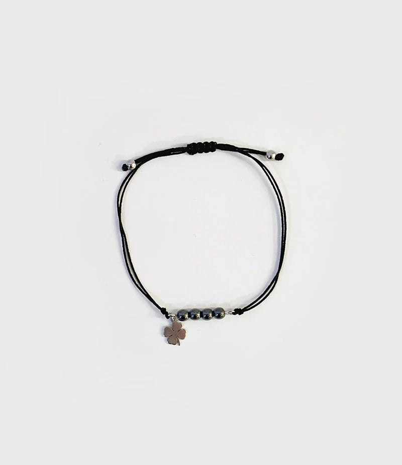 Pulseira Hematite em Algodão e Aço Inoxidável - IrinasB | Jewelry
