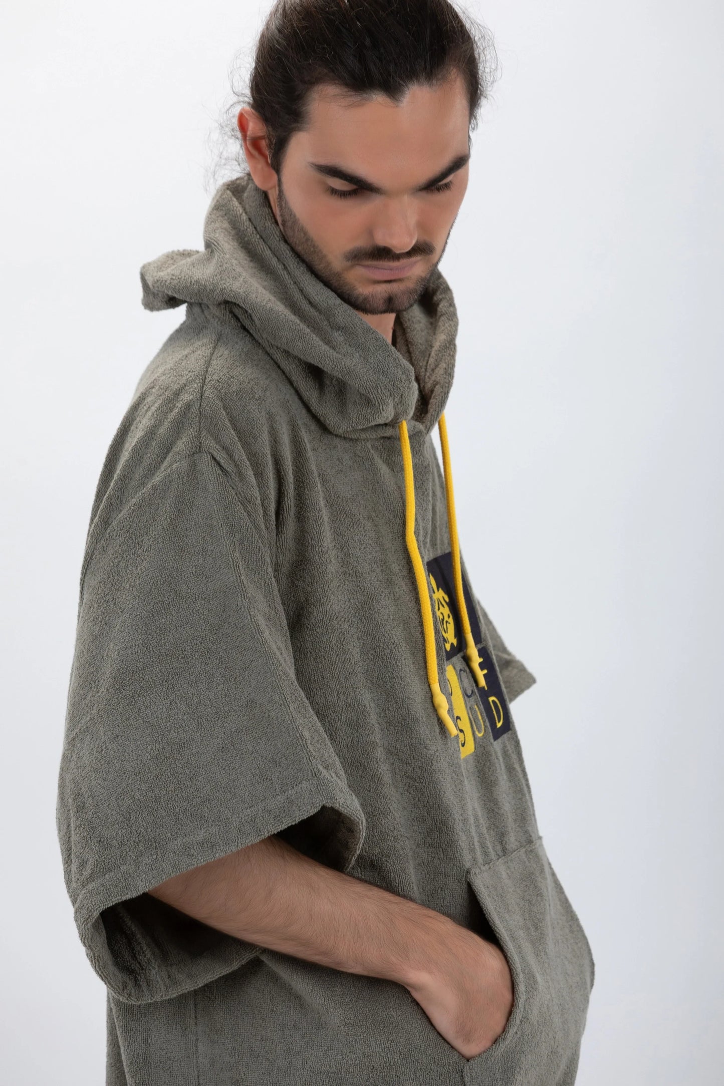 Poncho Verde - Tamanho Único - Algodão - com mangas Made in Portugal - Pacifique Sud | vista 8