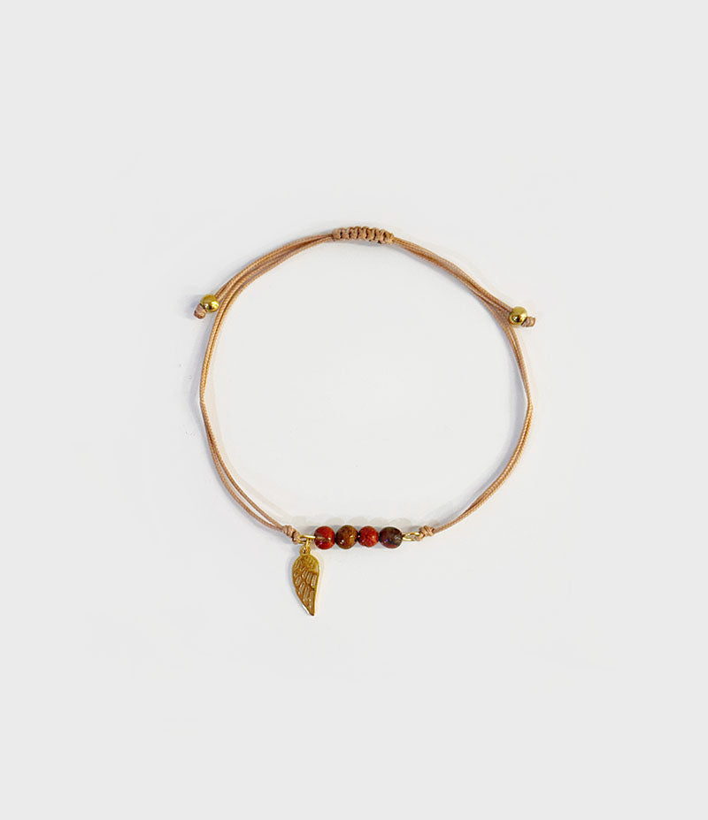 Pulseira Jaspe em Algodão e Aço Inoxidável - IrinasB | Jewelry