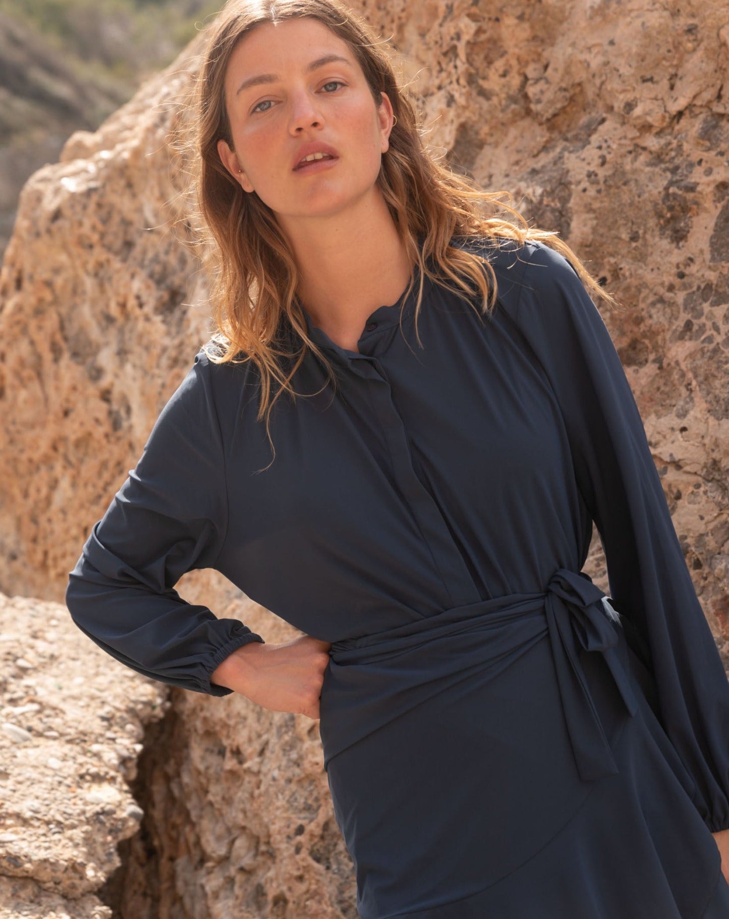 Milano UV Blouse Navy - kalanisunwear | vista 6