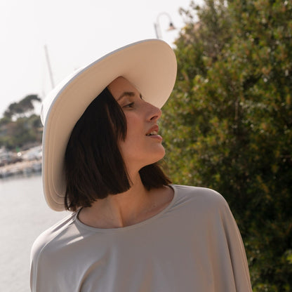 Bahamas UV Sun Hat White - Kalani sunwear | vista 2