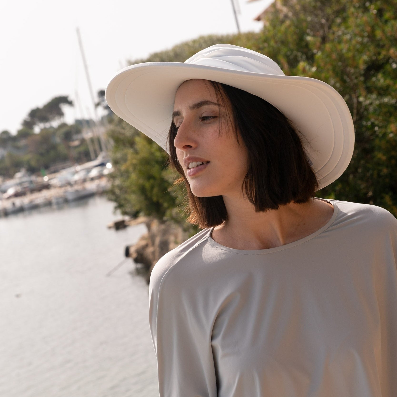 Bahamas UV Sun Hat White - Kalani sunwear | vista 3