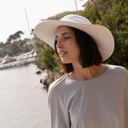 Bahamas UV Sun Hat White - Kalani sunwear | vista 3