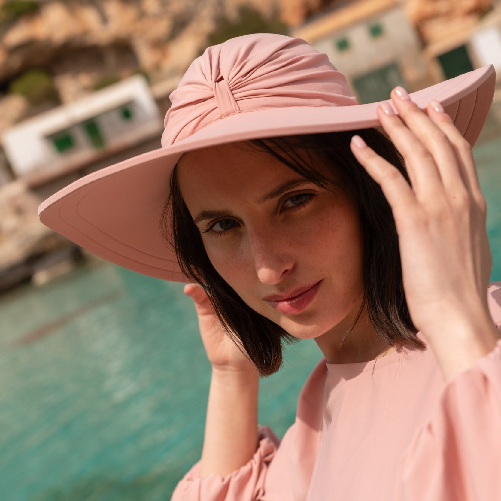 Bahamas UV Sun Hat Rose - Kalani sunwear | vista 4