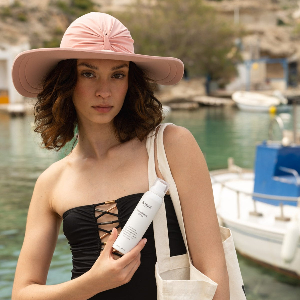 Bahamas UV Sun Hat Rose - Kalani sunwear | vista 2