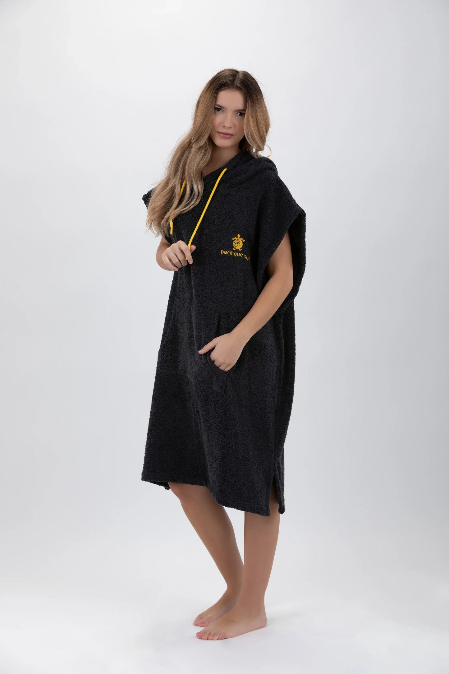 Poncho Cinza Escuro -Tamanho Médio - Algodão - Sem mangas Made in Portugal - Pacifique Sud | vista 5