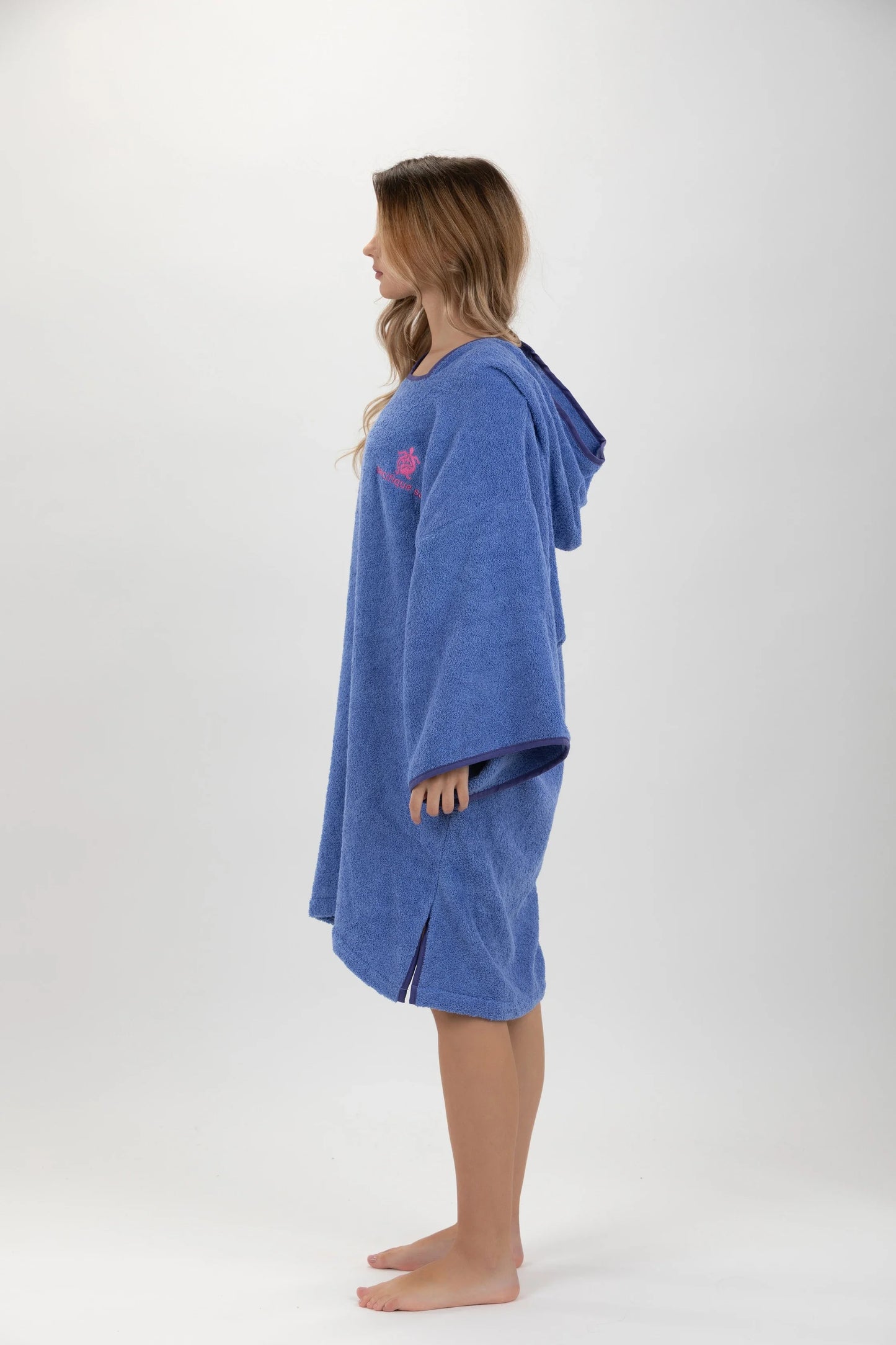 Poncho Roxo - Tamanho Único - Algodão - com mangas Made in Portugal - Pacifique Sud | vista 2
