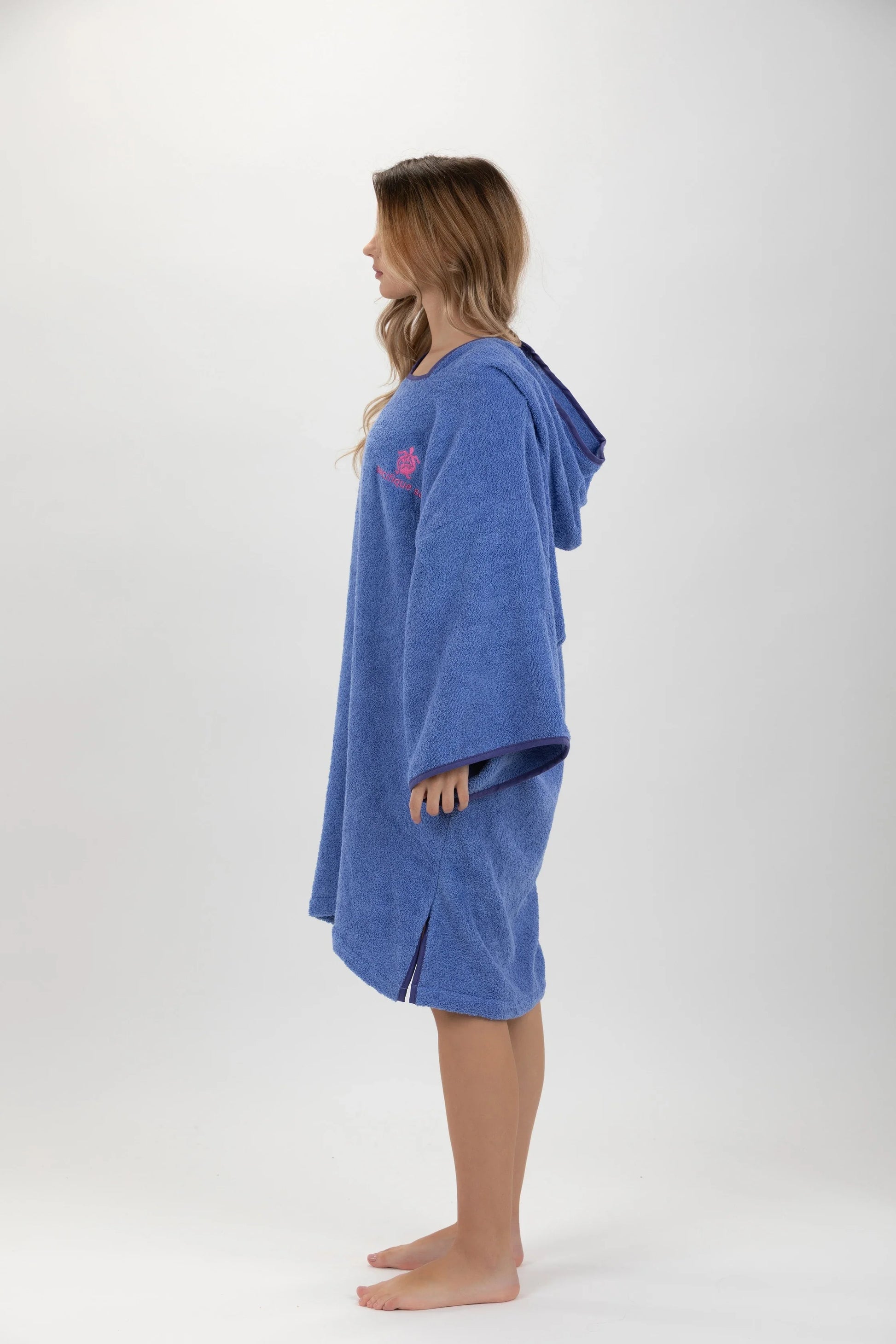 Poncho Roxo - Tamanho Único - Algodão - com mangas Made in Portugal - Pacifique Sud | vista 2