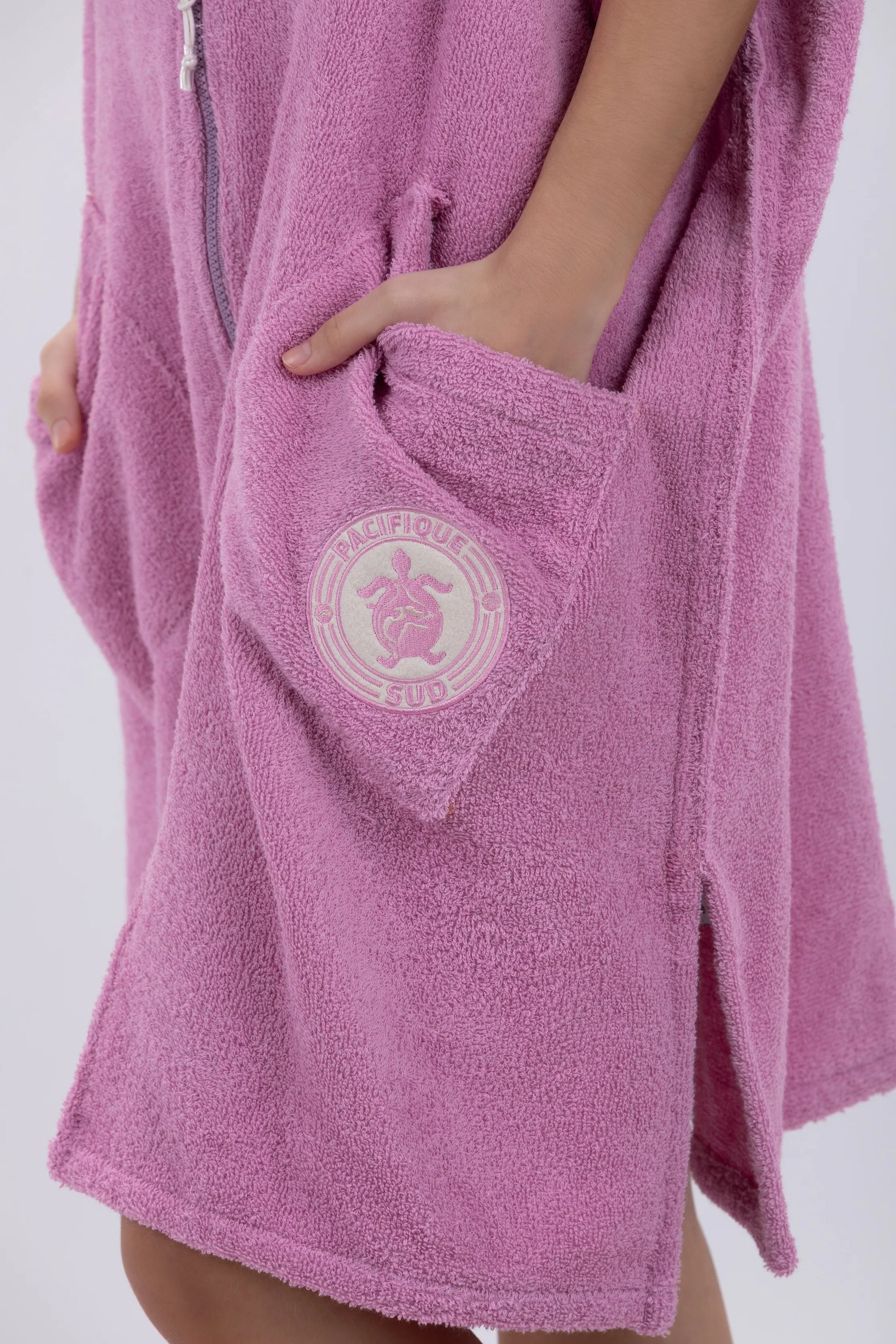 Poncho Rosa - Tamanho Único - Algodão - Sem mangas - Com Fecho Zip Made in Portugal - Pacifique Sud | vista 8