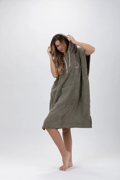 Poncho Verde - Tamanho Médio - Algodão - sem mangas