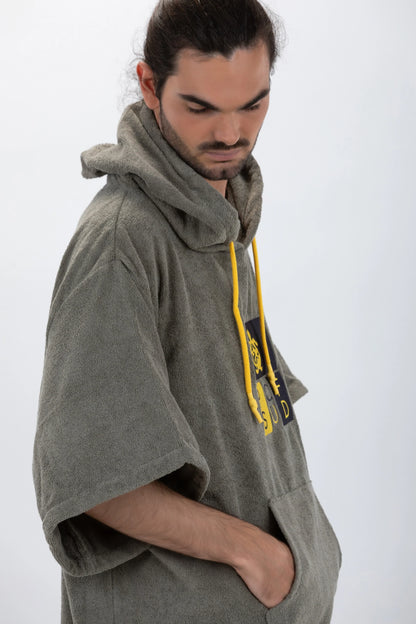 Poncho Verde - Tamanho Único - Algodão - com mangas