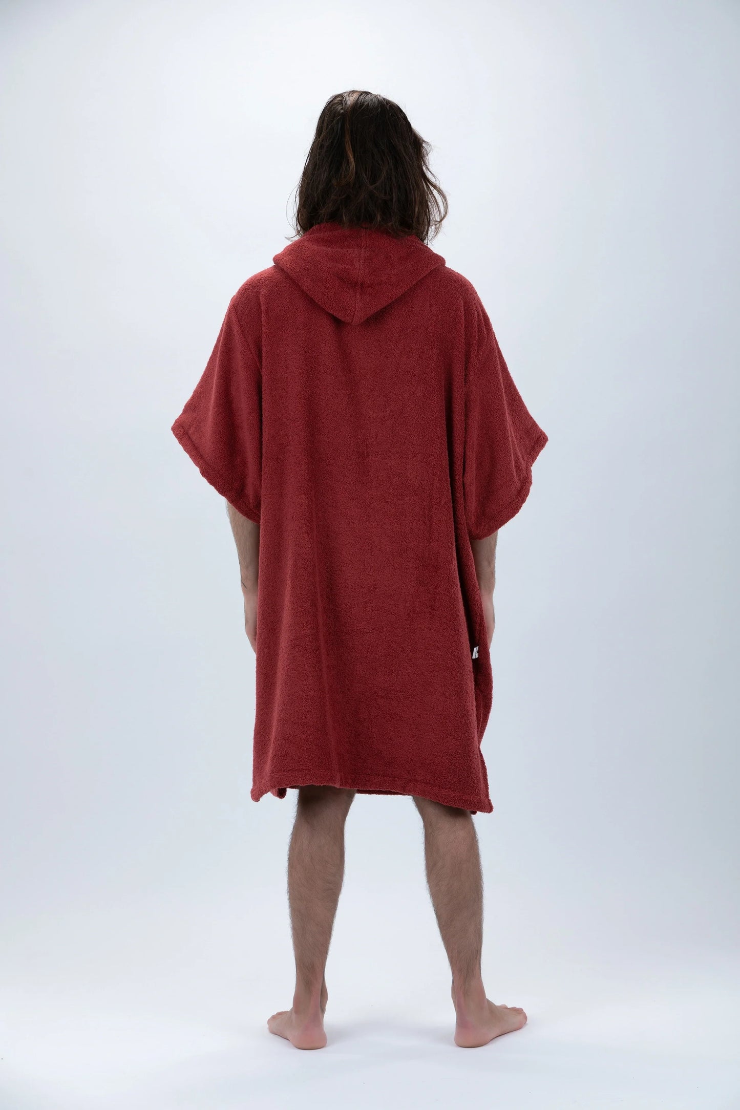 Poncho Bordô - Tamanho Único - Algodão - com mangas Made in Portugal - Pacifique Sud | vista 3