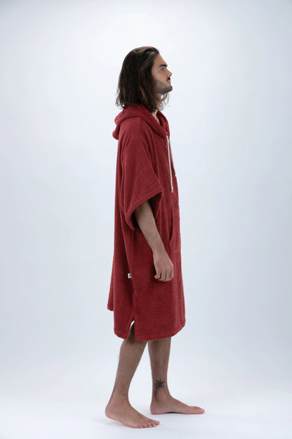 Poncho Bordô - Tamanho Único - Algodão - com mangas Made in Portugal - Pacifique Sud | vista 4