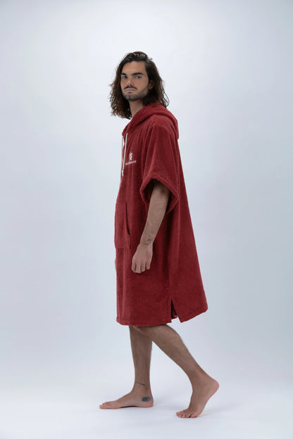 Poncho Bordô - Tamanho Único - Algodão - com mangas Made in Portugal - Pacifique Sud | vista 5