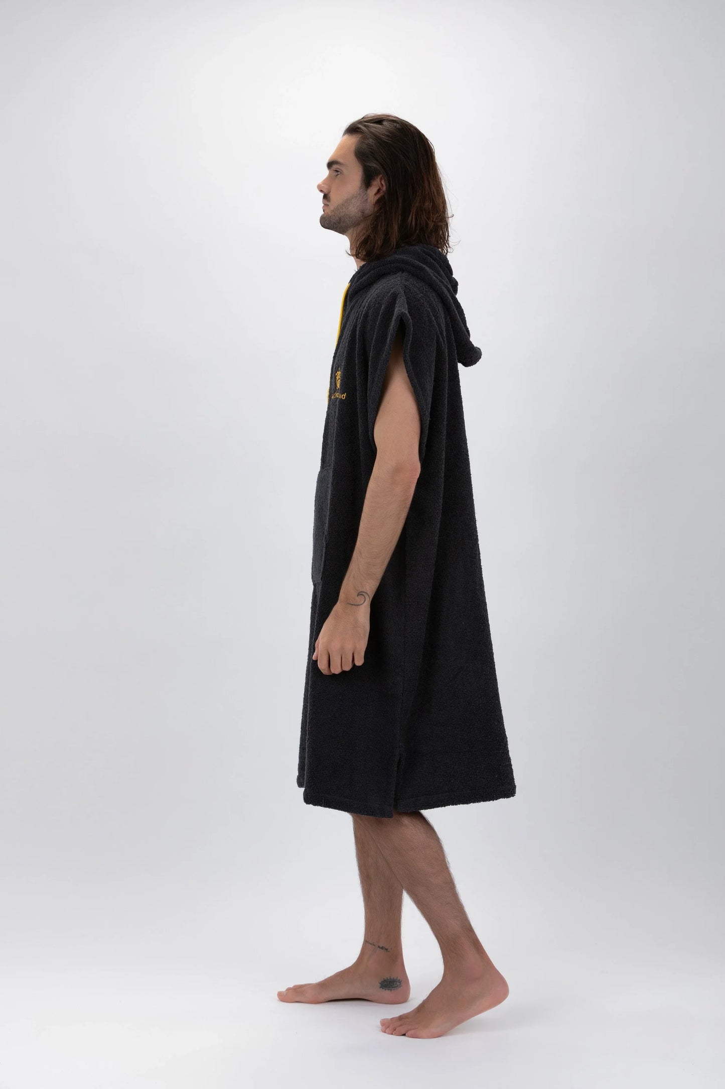 Poncho Cinza Escuro - Tamanho Largo - Algodão - Sem mangas Made in Portugal - Pacifique Sud | vista 2