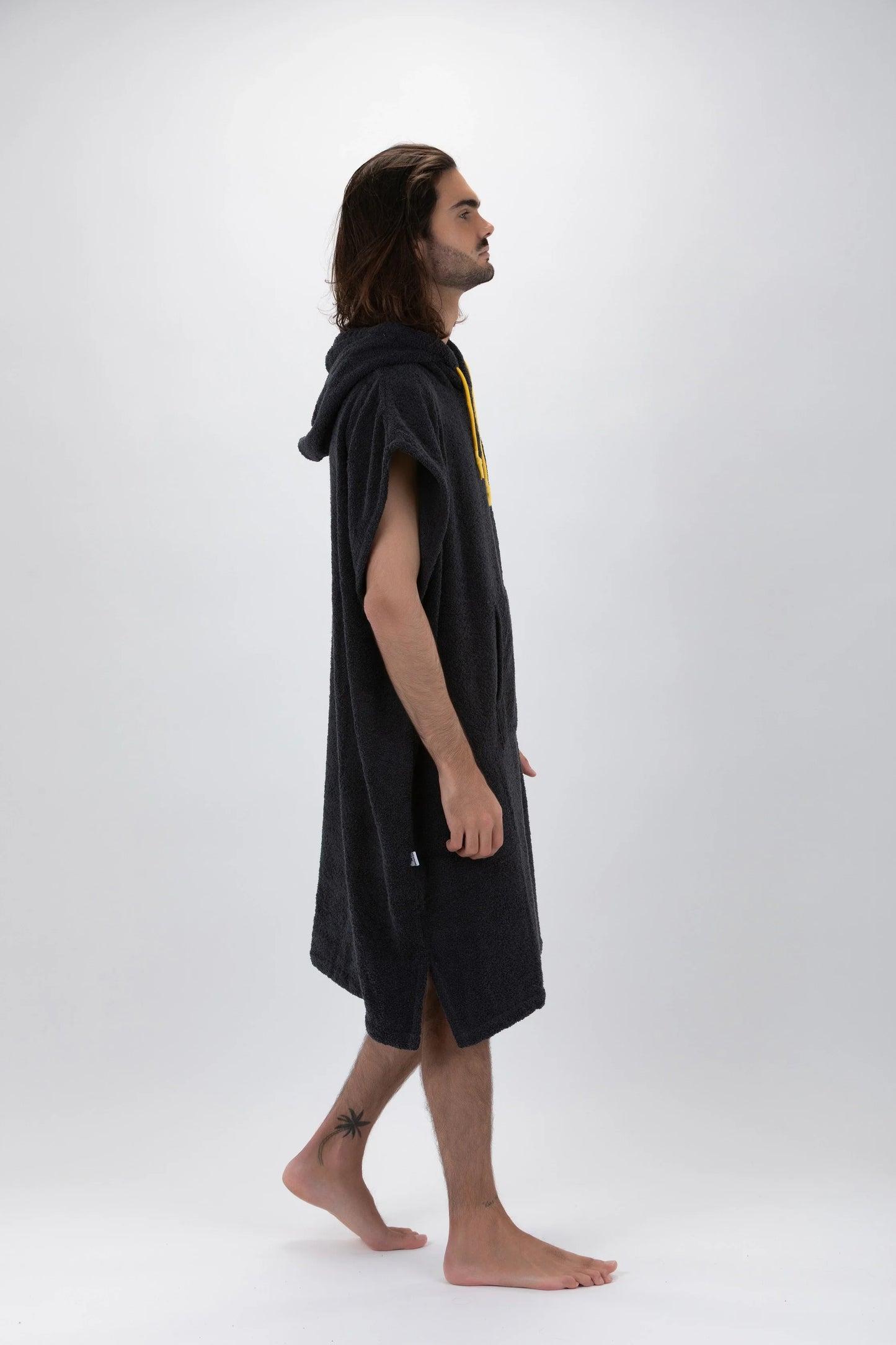 Poncho Cinza Escuro - Tamanho Largo - Algodão - Sem mangas Made in Portugal - Pacifique Sud | vista 4