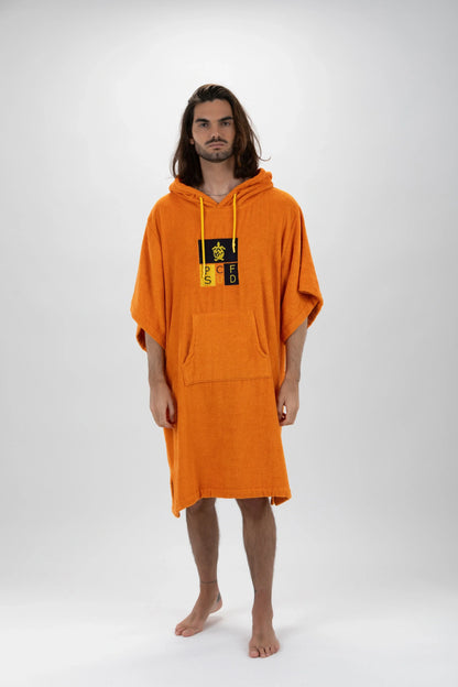 Poncho Laranja - Tamanho Único - Tencel - Com mangas Made in Portugal - Pacifique Sud | vista 2