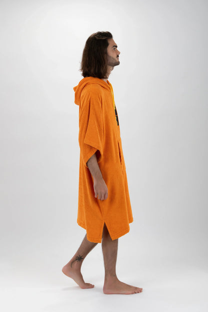 Poncho Laranja - Tamanho Único - Tencel - Com mangas Made in Portugal - Pacifique Sud | vista 12