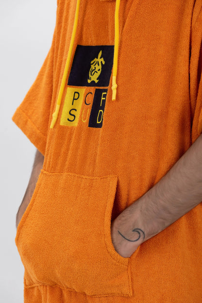 Poncho Laranja - Tamanho Único - Tencel - Com mangas Made in Portugal - Pacifique Sud | vista 16