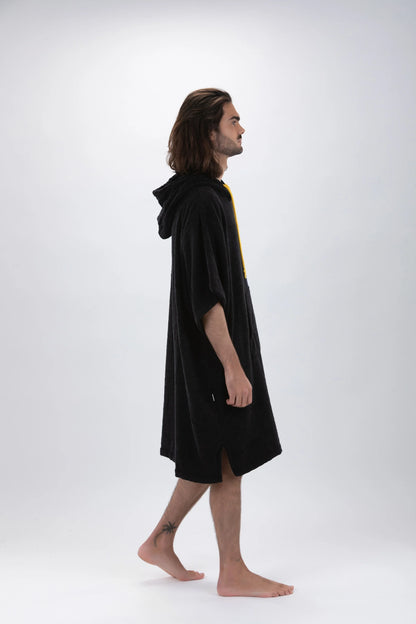Poncho Preto - Tamanho Único - Tencel - Com mangas Made in Portugal - Pacifique Sud | vista 5