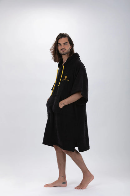Poncho Preto - Tamanho Único - Tencel - Com mangas Made in Portugal - Pacifique Sud | vista 7