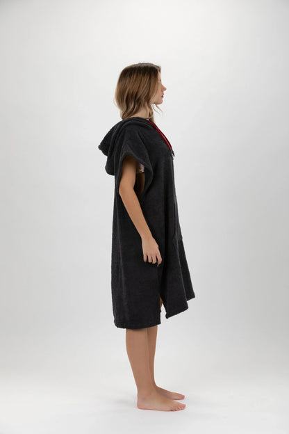 Poncho Cinza Escuro -Tamanho Médio - Algodão - sem mangas Made in Portugal - Pacifique Sud | vista 4