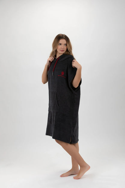 Poncho Cinza Escuro -Tamanho Médio - Algodão - sem mangas Made in Portugal - Pacifique Sud | vista 6