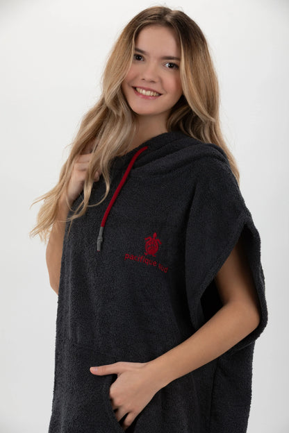 Poncho Cinza Escuro -Tamanho Médio - Algodão - sem mangas Made in Portugal - Pacifique Sud | vista 7
