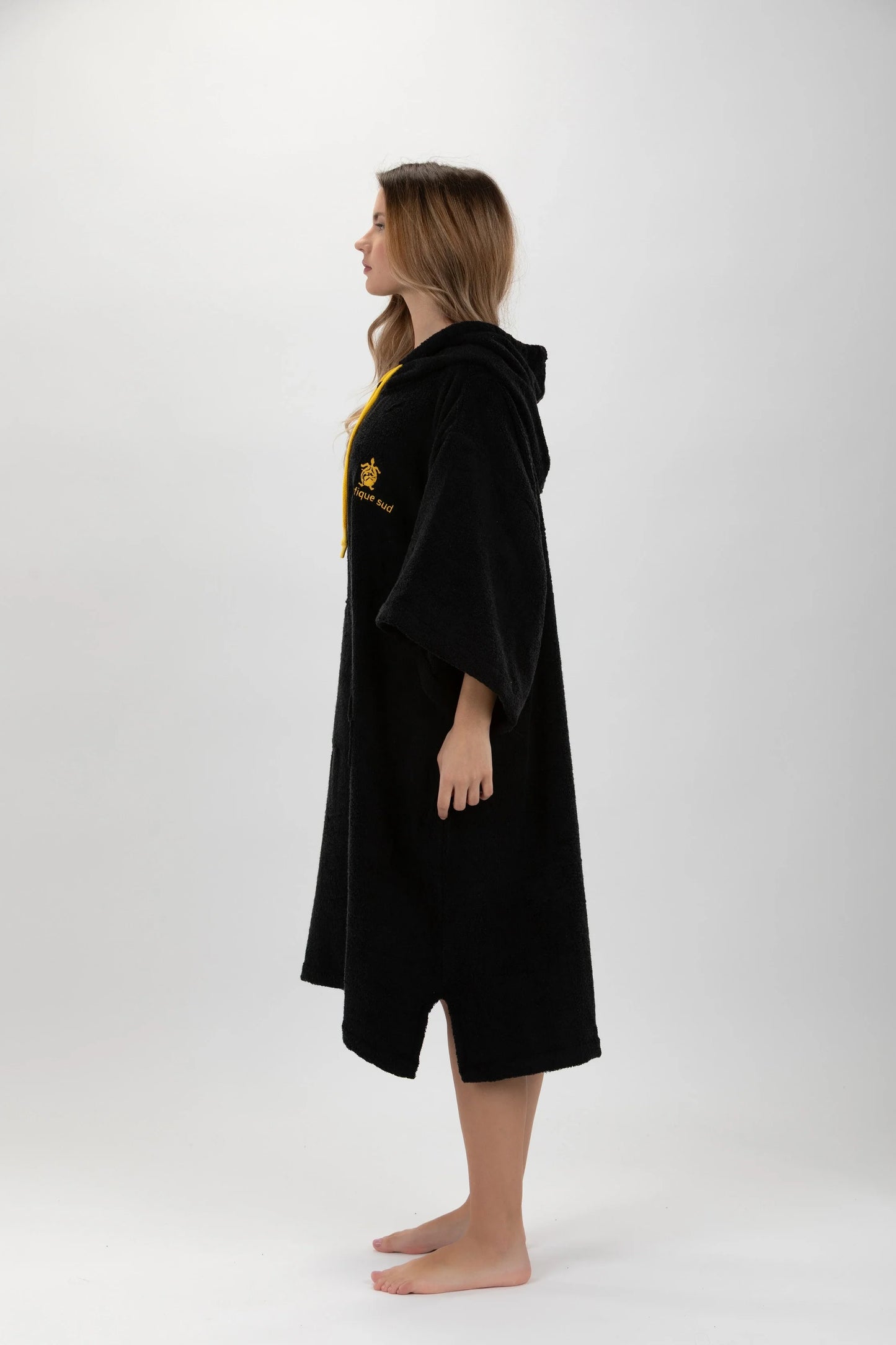 Poncho Preto - Tamanho Único - Tencel - Com mangas Made in Portugal - Pacifique Sud | vista 10
