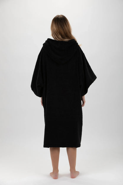 Poncho Preto - Tamanho Único - Tencel - Com mangas Made in Portugal - Pacifique Sud | vista 11