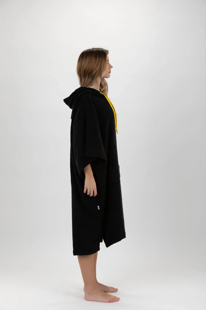 Poncho Preto - Tamanho Único - Tencel - Com mangas Made in Portugal - Pacifique Sud | vista 12