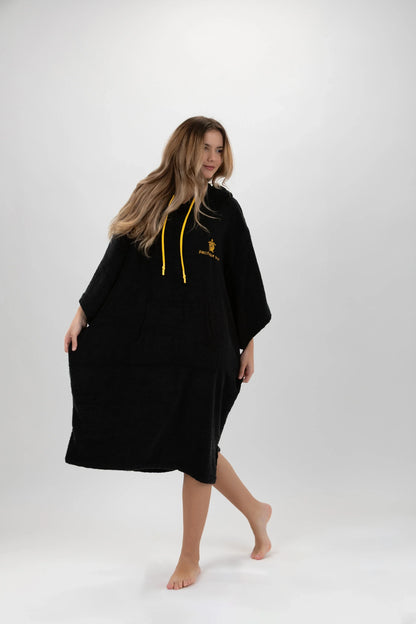 Poncho Preto - Tamanho Único - Tencel - Com mangas Made in Portugal - Pacifique Sud | vista 15