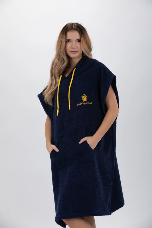 Poncho Azul Regular em Algodão sem Mangas Made in Portugal - Pacifique Sud | vista 5