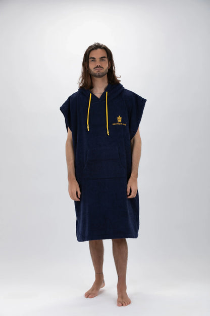 Poncho Surf Azul Grande sem Mangas — Algodão Artesanal Made in Portugal - Pacifique Sud | Poncho Surf