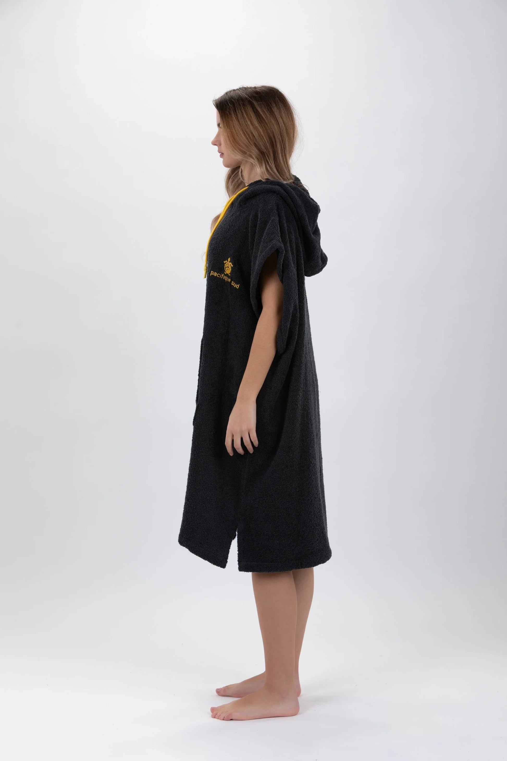 Poncho Cinza Escuro -Tamanho Médio - Algodão - Sem mangas Made in Portugal - Pacifique Sud | vista 2