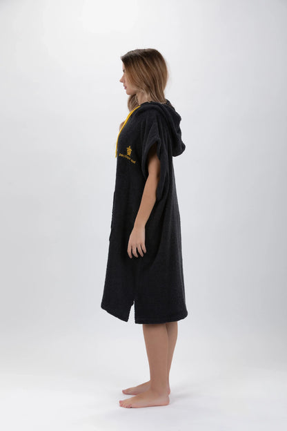 Poncho Cinza Escuro -Tamanho Médio - Algodão - Sem mangas Made in Portugal - Pacifique Sud | vista 2