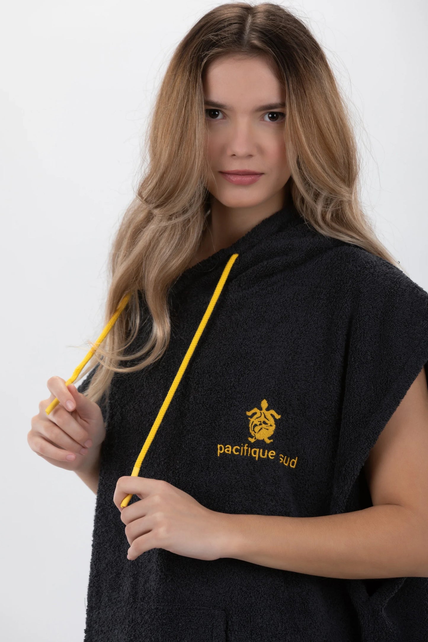 Poncho Cinza Escuro -Tamanho Médio - Algodão - Sem mangas Made in Portugal - Pacifique Sud | vista 6