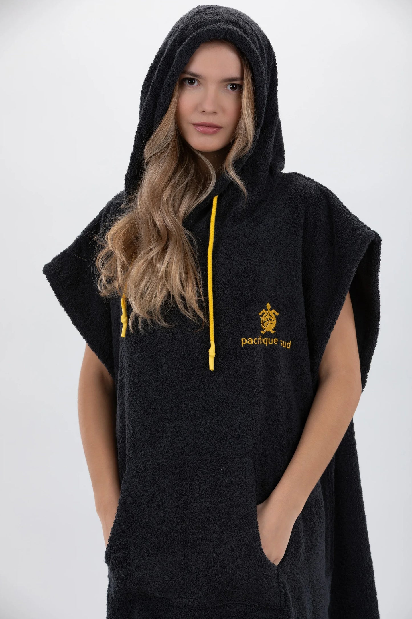 Poncho Cinza Escuro -Tamanho Médio - Algodão - Sem mangas Made in Portugal - Pacifique Sud | vista 7