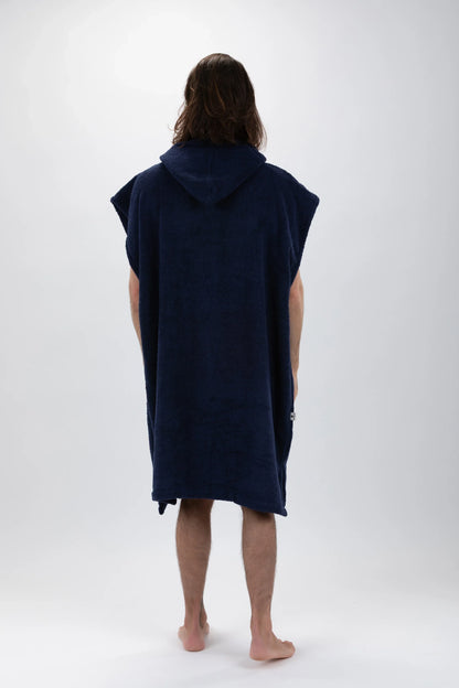 Poncho Surf Azul Grande sem Mangas — Algodão Artesanal Made in Portugal - Pacifique Sud | vista 3