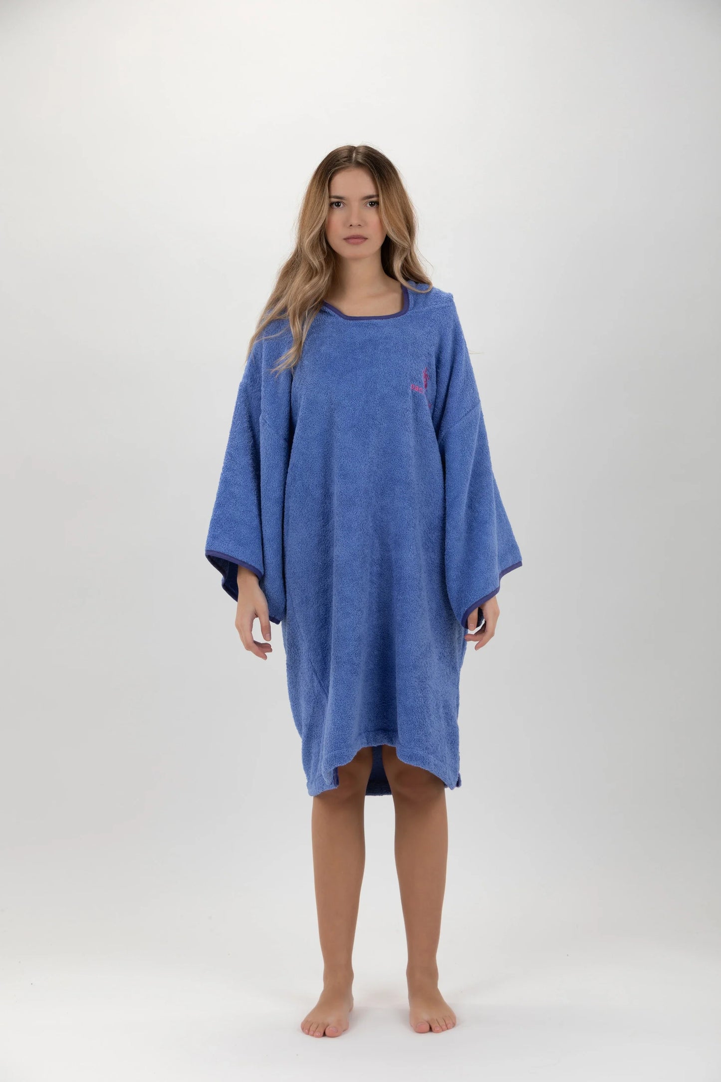 Poncho Roxo - Tamanho Único - Algodão - com mangas Made in Portugal - Pacifique Sud | Poncho Surf