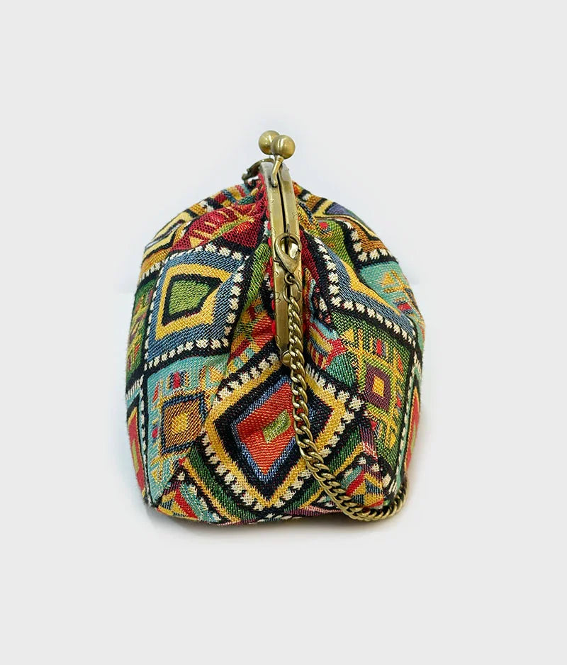 Bolsa Tecido Colorida com Padrão Geométrico - IrinasB | vista 2