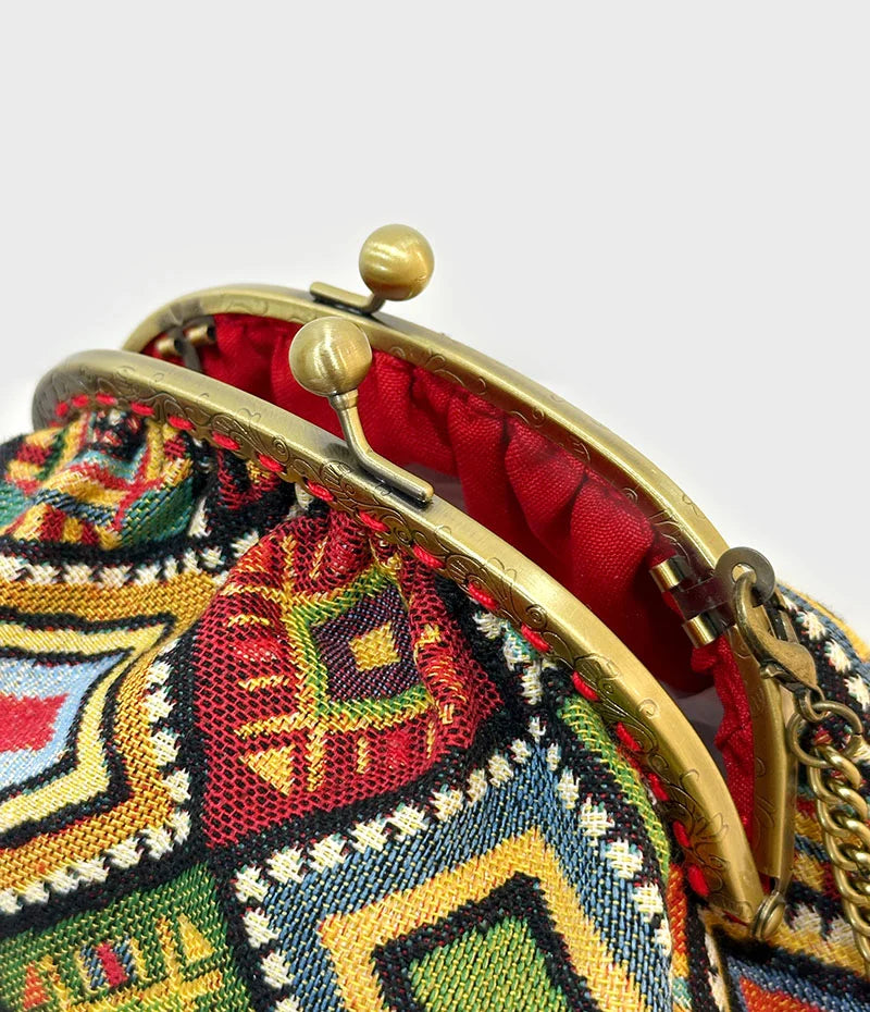 Bolsa Tecido Colorida com Padrão Geométrico - IrinasB | vista 3