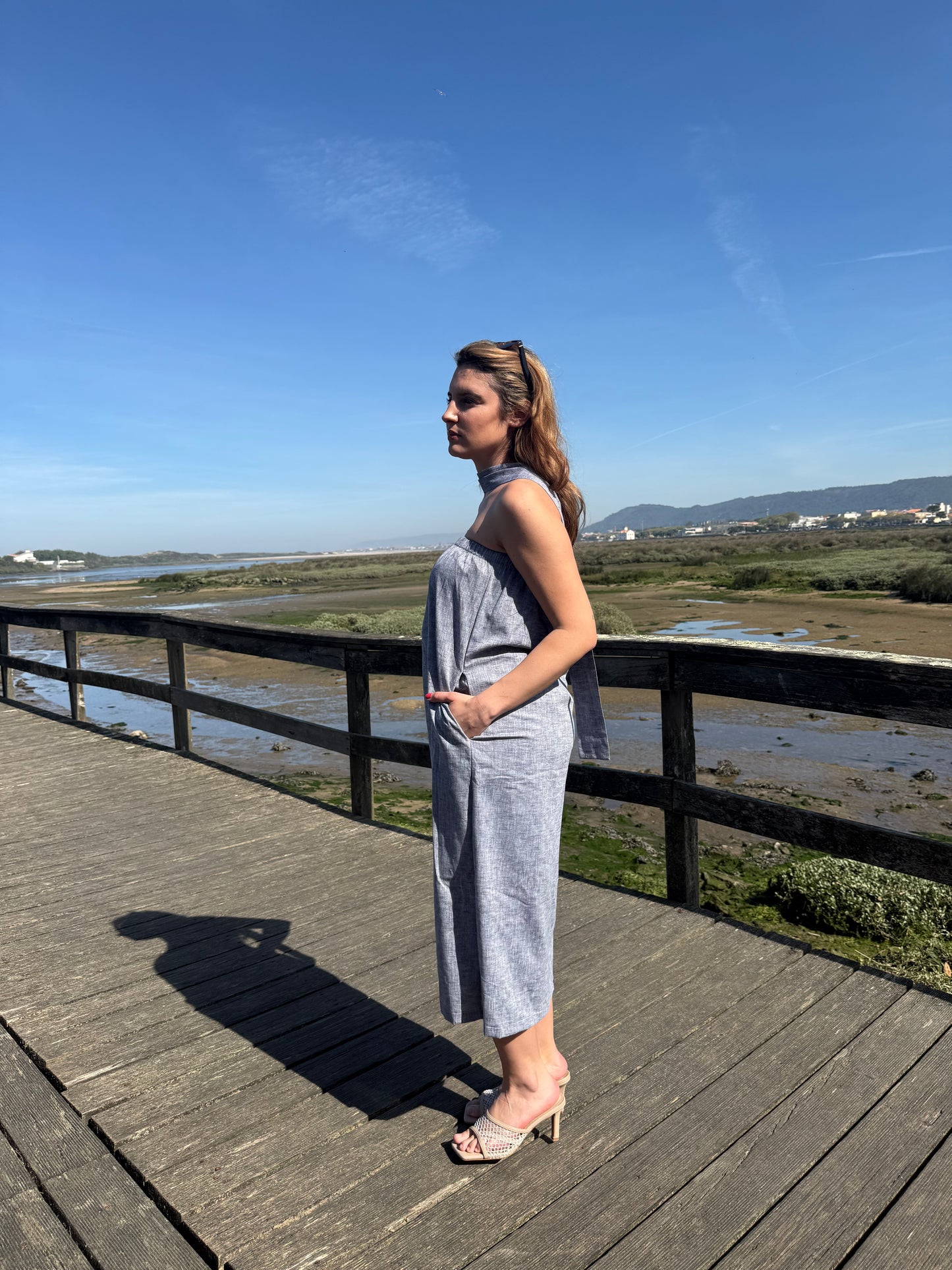 Vestido Midi em Linho Made in Portugal - Limon Rose | vista 3