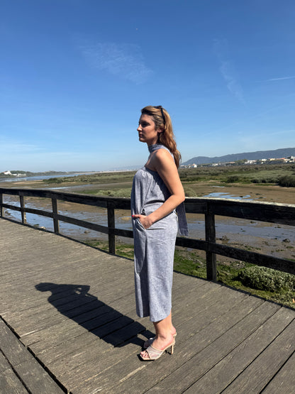 Vestido Midi em Linho Made in Portugal - Limon Rose | vista 3
