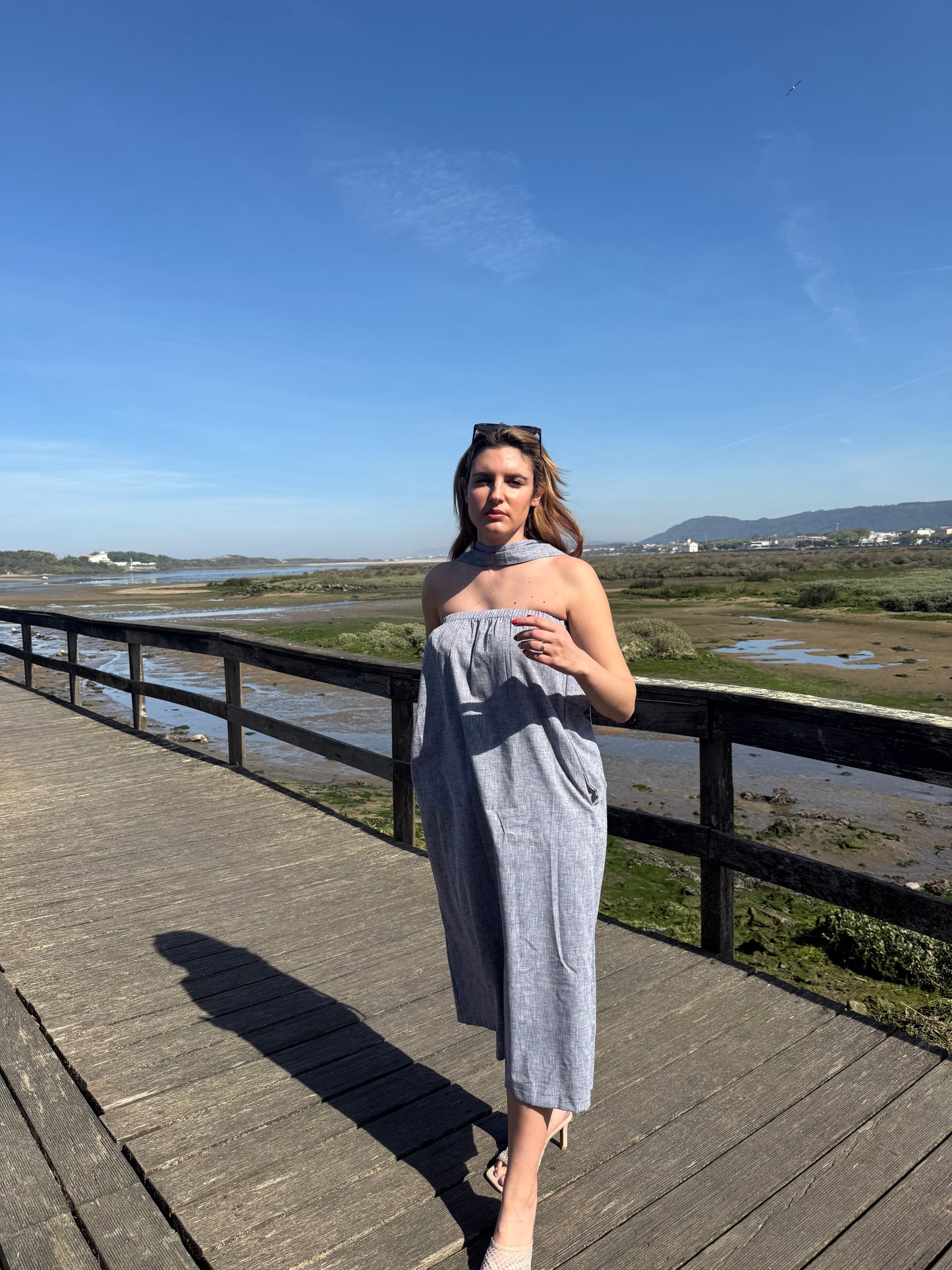 Vestido Midi em Linho Made in Portugal - Limon Rose | vista 6