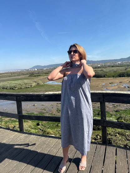 Vestido Midi em Linho Made in Portugal - Limon Rose | vista 10
