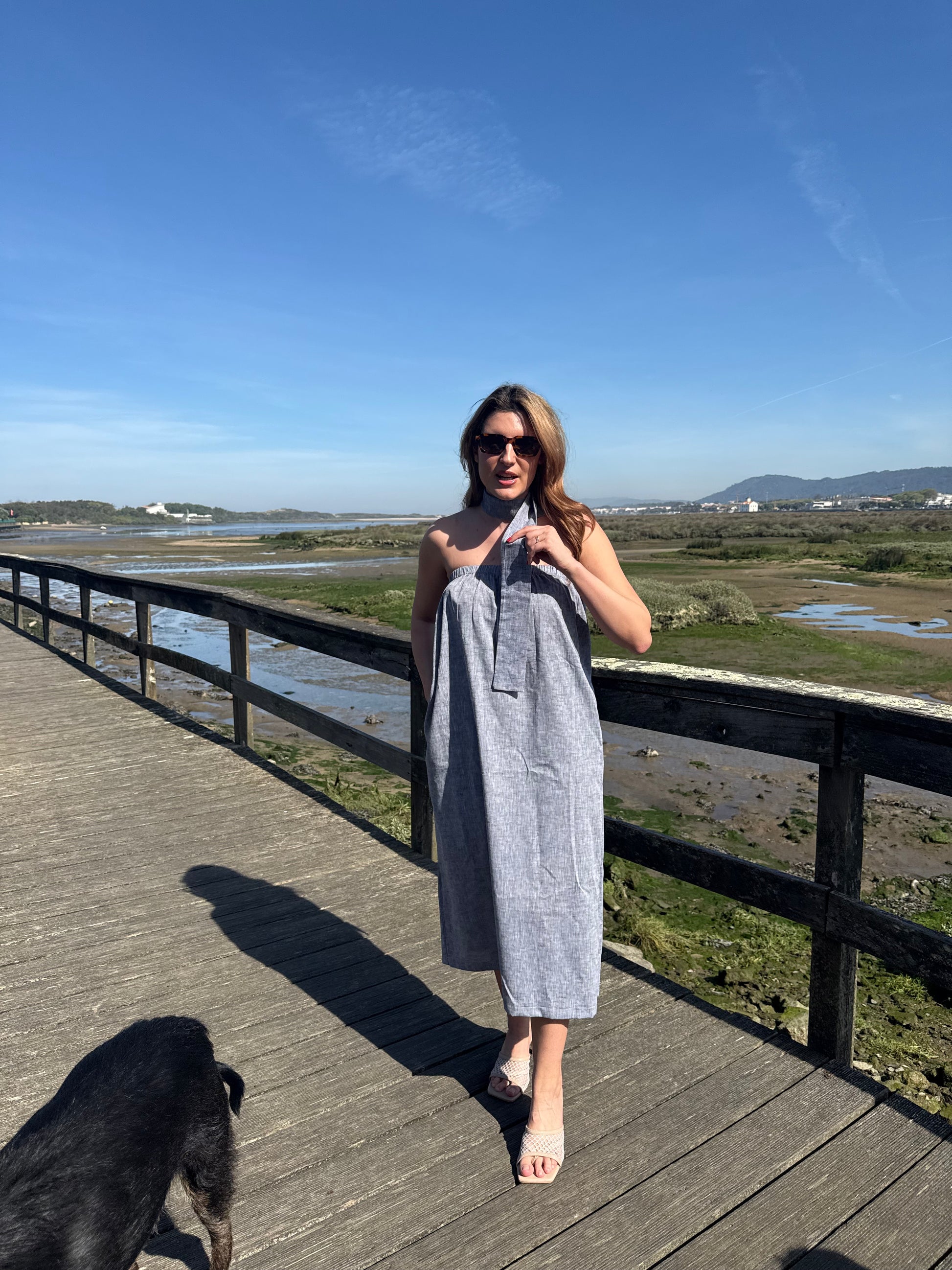 Vestido Midi em Linho Made in Portugal - Limon Rose | vista 12