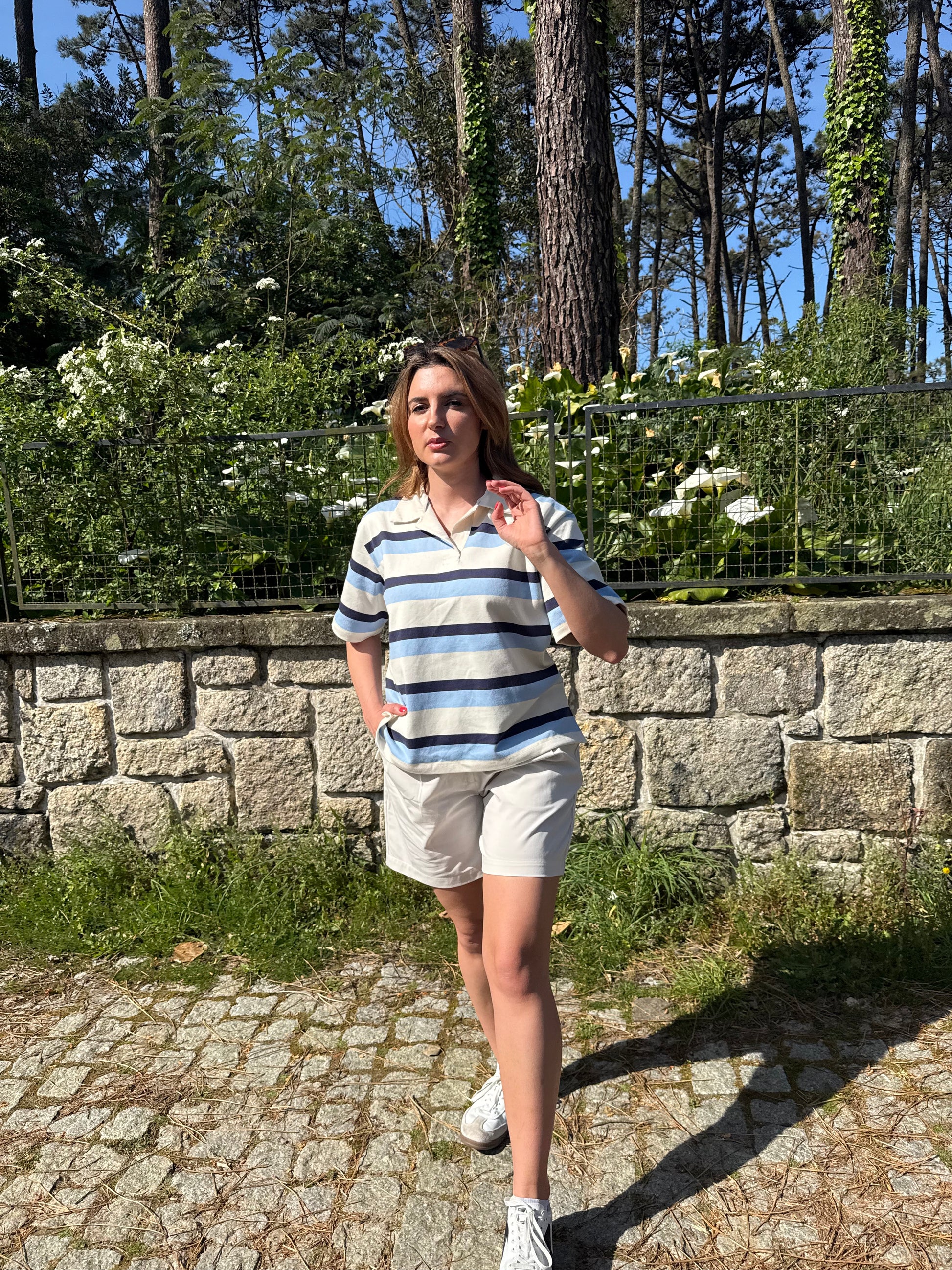 Polo Stripe Clássico Made in Portugal - Limon Rose | vista 2