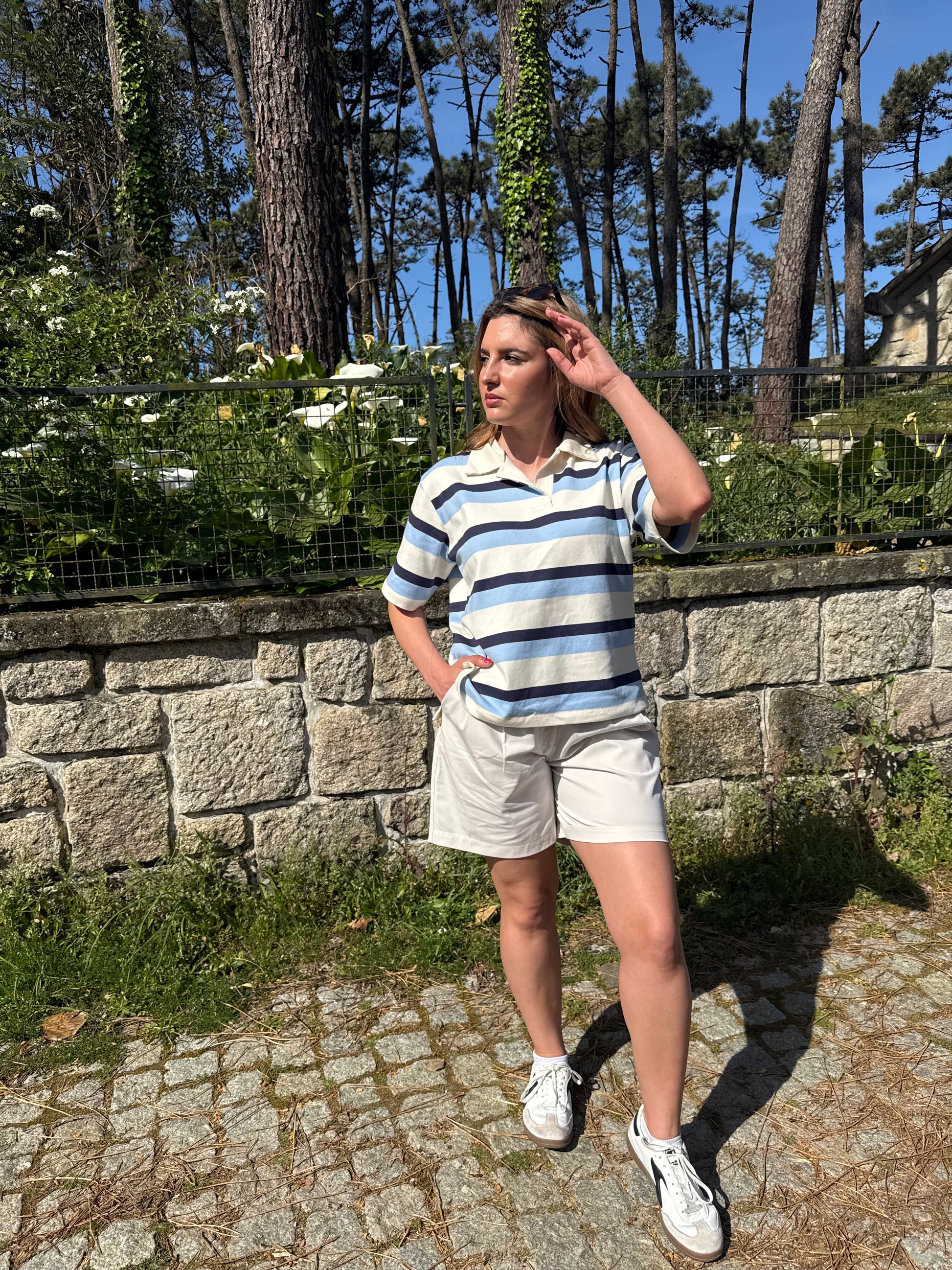 Polo Stripe Clássico Made in Portugal - Limon Rose | vista 5