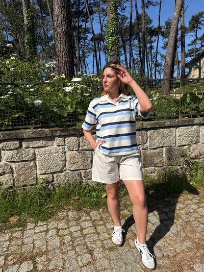 Polo Stripe Clássico Made in Portugal - Limon Rose | vista 5